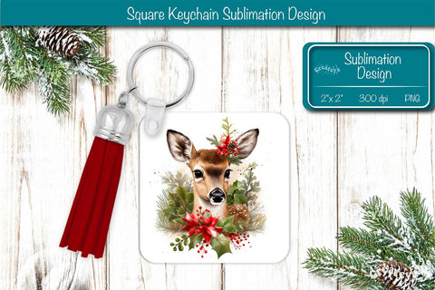 Christmas Keychain PNG Sublimation Christmas Cute Animal PNG Sublimation Createya Design 