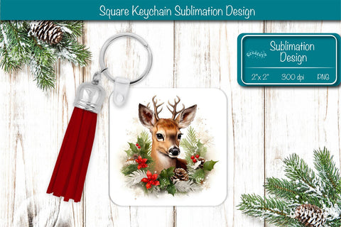 Christmas Keychain PNG Sublimation Christmas Cute Animal PNG Sublimation Createya Design 