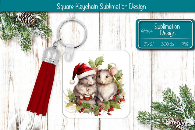 Christmas Keychain PNG Sublimation Christmas Cute Animal PNG Sublimation Createya Design 