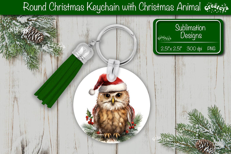 Christmas Keychain PNG Sublimation Christmas Cute Animal PNG Sublimation Createya Design 