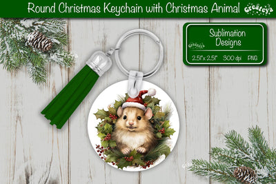 Christmas Keychain PNG Sublimation Christmas Cute Animal PNG Sublimation Createya Design 