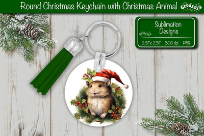 Christmas Keychain PNG Sublimation Christmas Cute Animal PNG Sublimation Createya Design 
