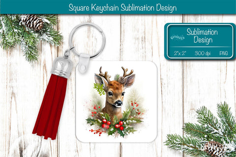 Christmas Keychain PNG Sublimation Christmas Cute Animal PNG Sublimation Createya Design 