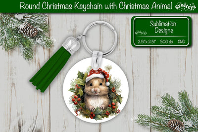 Christmas Keychain PNG Sublimation Christmas Cute Animal PNG Sublimation Createya Design 