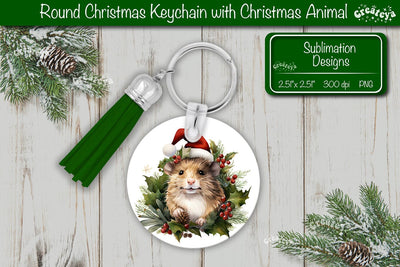 Christmas Keychain PNG Sublimation Christmas Cute Animal PNG Sublimation Createya Design 