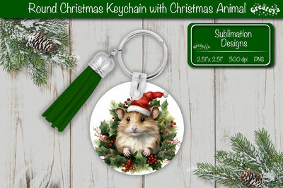 Christmas Keychain PNG Sublimation Christmas Cute Animal PNG Sublimation Createya Design 
