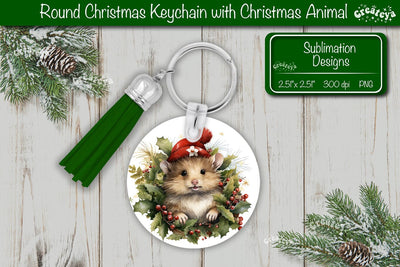 Christmas Keychain PNG Sublimation Christmas Cute Animal PNG Sublimation Createya Design 