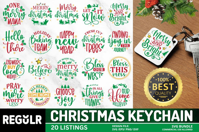 Christmas keychain SVG Bundle SVG Regulrcrative 