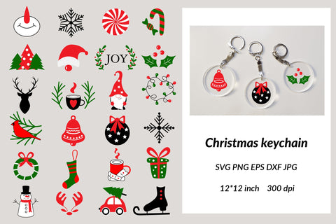 Christmas Keychain SVG. Xmas Bundles. Christmas Sign SVG SVG Olga Terlyanskaya 