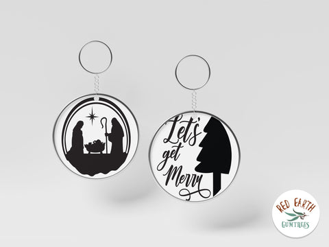 Christmas keychains bundle SVG, Christmas round sign bundle SVG Redearth and gumtrees 
