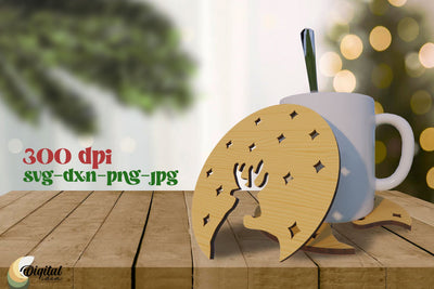 Christmas Kitchen Decor SVG. Home Laser Cut. Coaster SVG. SVG Evgenyia Guschina 