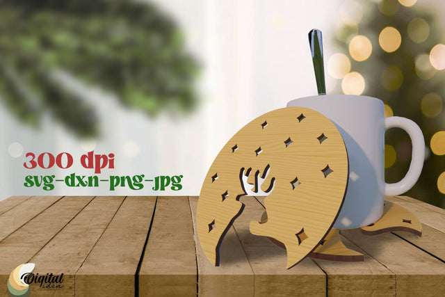 Christmas Kitchen Decor SVG. Home Laser Cut. Coaster SVG. SVG Evgenyia Guschina 