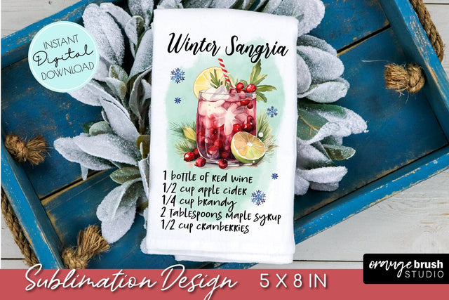 Christmas Kitchen Towel, Christmas Sublimation Design Sublimation OrangeBrushStudio 