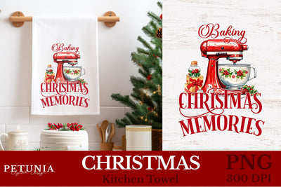 Christmas Kitchen Towel | Christmas Sublimation Designs Sublimation Petunia Digital Design 