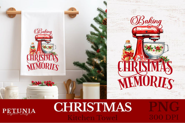 Christmas Kitchen Towel | Christmas Sublimation Designs Sublimation Petunia Digital Design 