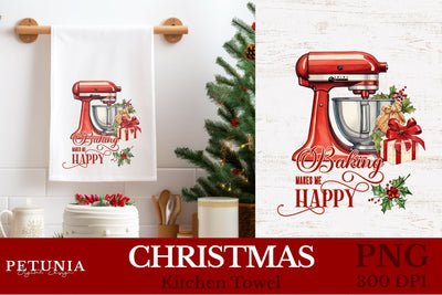 Christmas Kitchen Towel | Christmas Sublimation Designs Sublimation Petunia Digital Design 