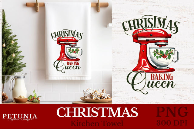 Christmas Kitchen Towel | Christmas Sublimation Designs Sublimation Petunia Digital Design 