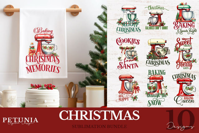 Christmas Kitchen Towel | Christmas Sublimation Designs Sublimation Petunia Digital Design 