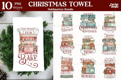 Christmas Kitchen Towel Sublimation Bundle Sublimation Carla C Designs 