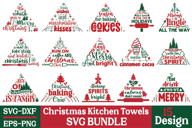 Christmas Kitchen Towels SVG Bundle SVG Angelina750 