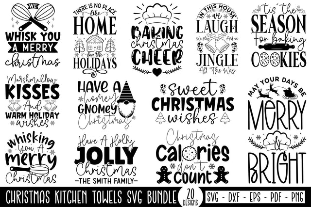 Christmas Kitchen Towels SVG Bundle SVG CraftLabSVG 