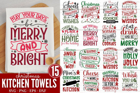 Christmas Kitchen Towels SVG Bundle SVG DESIGNISTIC 