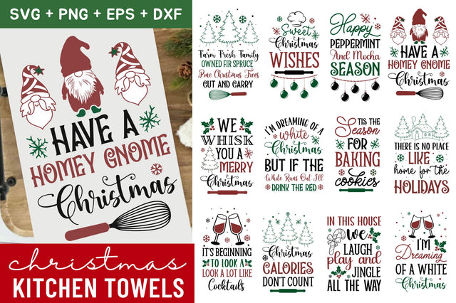 Christmas Kitchen towels Svg Bundle SVG Regulrcrative 