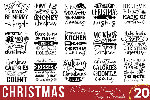 Christmas Kitchen Towels SVG Bundle SVG Regulrcrative 