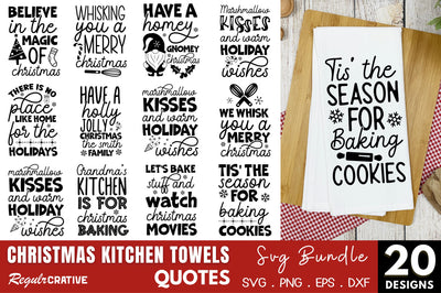 Christmas Kitchen Towels SVG Bundle SVG Regulrcrative 