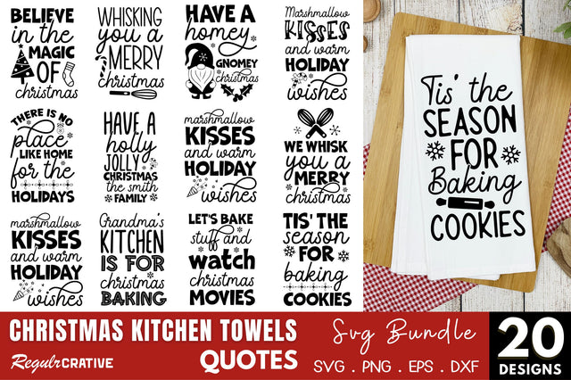 Christmas Kitchen Towels SVG Bundle SVG Regulrcrative 