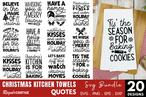 Christmas Kitchen Towels SVG Bundle SVG Regulrcrative 