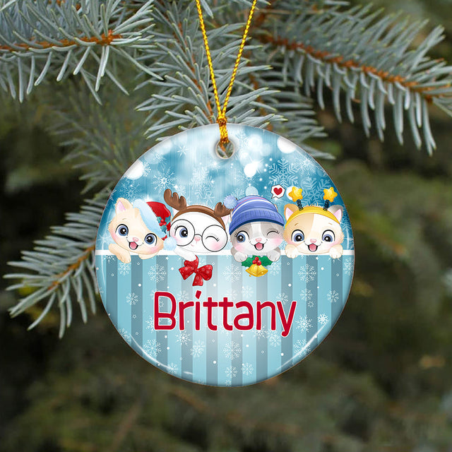 Christmas Kittens Ornament png, Sublimation Ornament, Personalized Ornament png, Digital Download Ornament, Benelux Template Sublimation CaldwellArt 