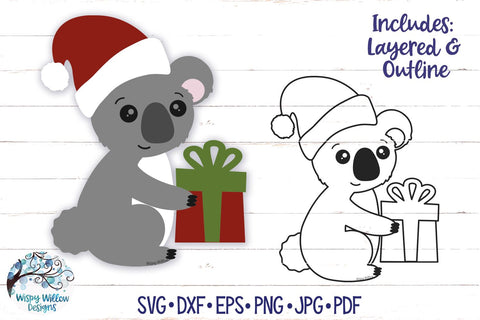 Christmas Koala SVG SVG Wispy Willow Designs 