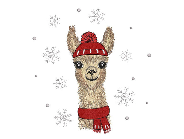 Christmas Lama Embroidery Design, 4 sizes, Instant download Embroidery/Applique DESIGNS Nino Nadaraia 