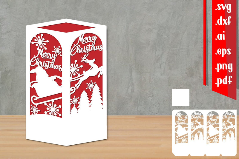 Christmas Lantern Papercut 3D Paper zafrans studio 