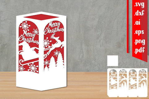 Christmas Lantern Papercut 3D Paper zafrans studio 