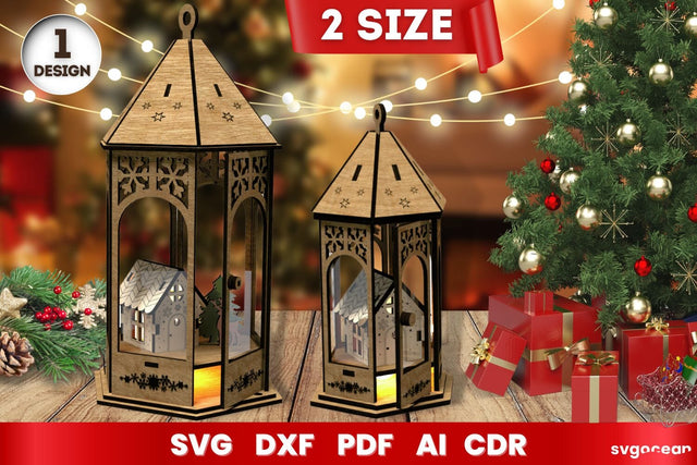 Christmas Lantern SVG Laser Cut | 3D Layered | Glowforge SVG SvgOcean 
