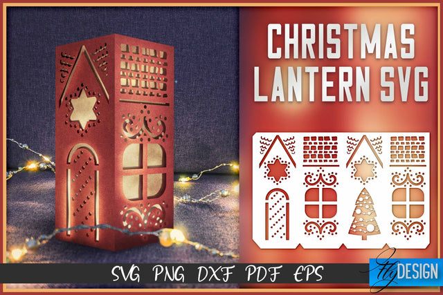 Christmas Lantern SVG | Paper Cut SVG | Christmas Design v.1 SVG Fly Design 