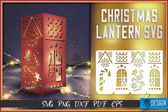 Christmas Lantern SVG | Paper Cut SVG | Christmas Design v.2 SVG Fly Design 