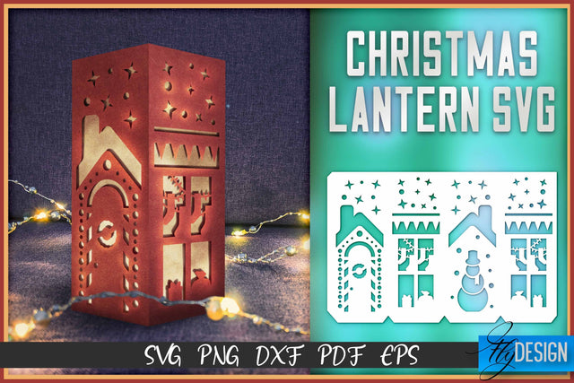 Christmas Lantern SVG | Paper Cut SVG | Christmas Design v.3 SVG Fly Design 