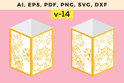 CHRISTMAS Lantern Template cut file, Multilayer Laser Cut Files, Mandala, SVG, 3D Designs, Mini Design Bundles SVG MD JOYNAL ABDIN 