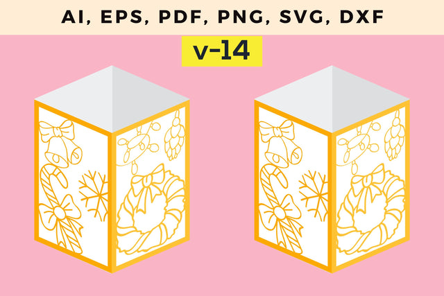 CHRISTMAS Lantern Template cut file, Multilayer Laser Cut Files, Mandala, SVG, 3D Designs, Mini Design Bundles SVG MD JOYNAL ABDIN 