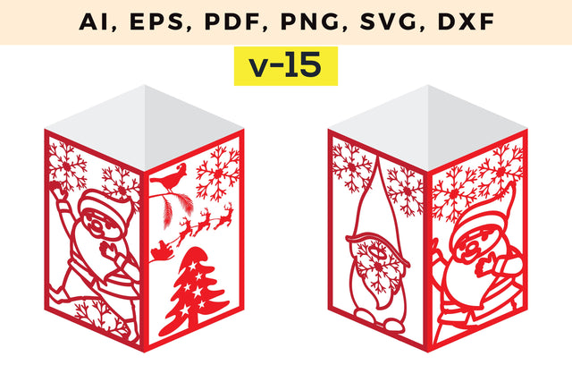 CHRISTMAS Lantern Template cut file, Multilayer Laser Cut Files, Mandala, SVG, 3D Designs, Mini Design Bundles SVG MD JOYNAL ABDIN 