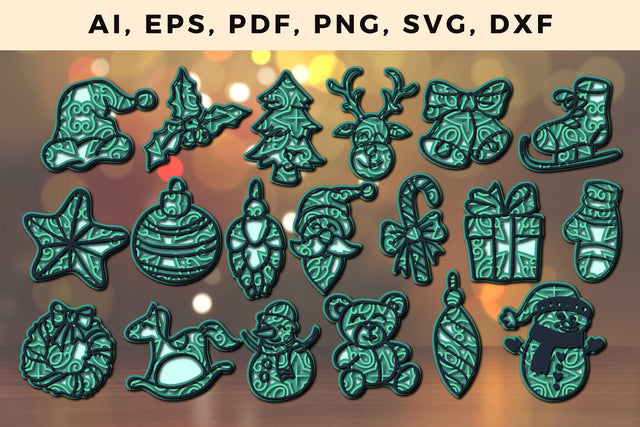 CHRISTMAS Lantern Template cut file, Multilayer Laser Cut Files, Mandala, SVG, 3D Designs, Mini Design Bundles SVG MD JOYNAL ABDIN 