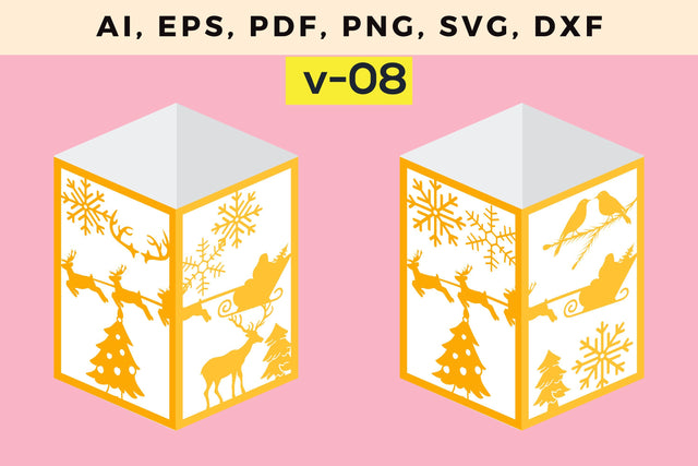 CHRISTMAS Lantern Template cut file, Multilayer Laser Cut Files, Mandala, SVG, 3D Designs, Mini Design Bundles SVG MD JOYNAL ABDIN 