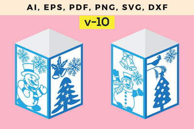 CHRISTMAS Lantern Template cut file, Multilayer Laser Cut Files, Mandala, SVG, 3D Designs, Mini Design Bundles SVG MD JOYNAL ABDIN 