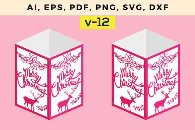 CHRISTMAS Lantern Template cut file, Multilayer Laser Cut Files, Mandala, SVG, 3D Designs, Mini Design Bundles SVG MD JOYNAL ABDIN 