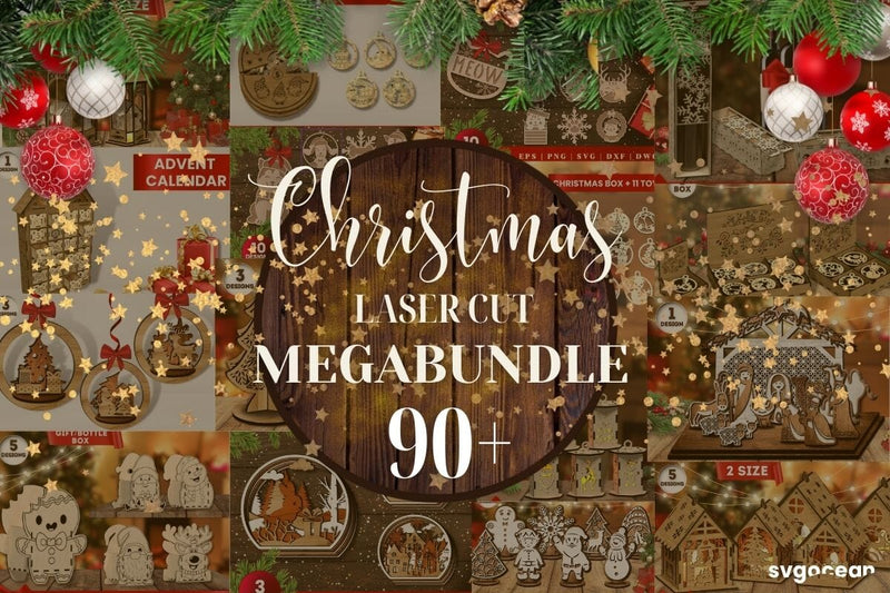 Christmas Laser Cut Bundle | Cut File | Glowforge SVG SvgOcean 