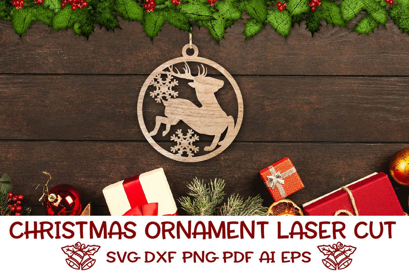 Christmas Laser cut file. Christmas Bauble SVG Laser Cut. SVG Samaha Design 