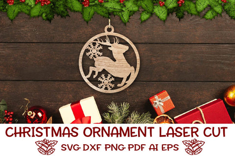 Christmas Laser cut file. Christmas Bauble SVG Laser Cut. SVG Samaha Design 